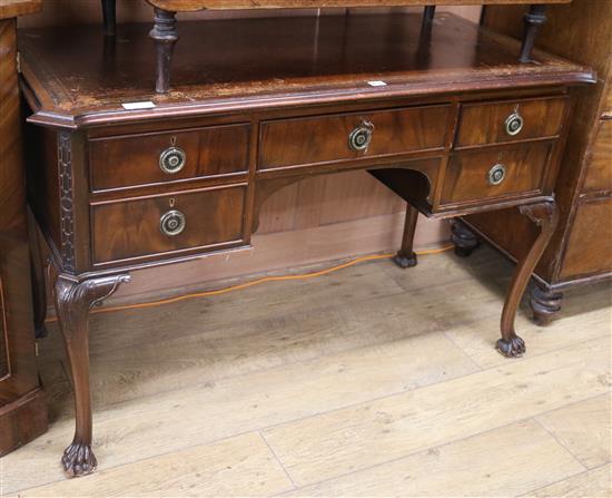 A George III style mahogany desk, W.125cm